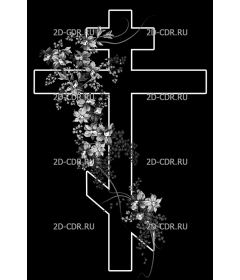 крест православный с цветами