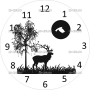 Векторный макет «Часы Олень дерево луна»