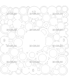 Часы круги в квадрате