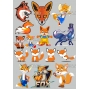 Векторный макет «foxes»