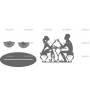 Векторный макет «Салфетница Пара за столом»