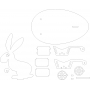 Векторный макет «Кролик с тележкой»