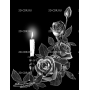 Изображение для гравировки «Свеча с розами»
