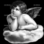 Изображение для гравировки «ангелок на облачке»
