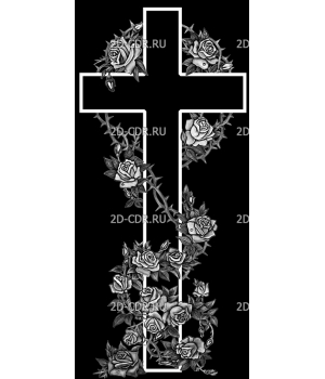 крест обвитый розами