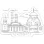 Векторный макет «Магнит город Новосибирск»