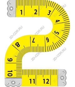 Клипарт измерительной ленты - желтый