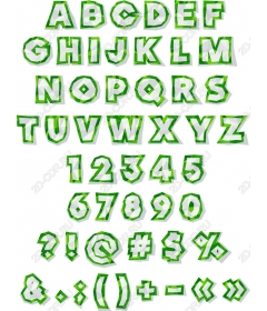 Set clipart "green Geometric alphabet"