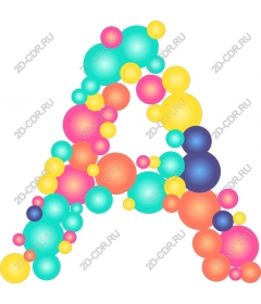 Color bubble letter A