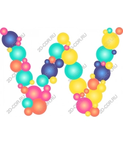  Color bubble letter W