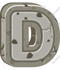  Textured stone letter D