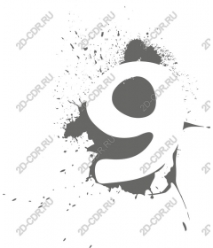  Art figure 9 with splatter effect