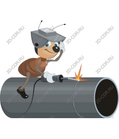 Funny anteater-welder