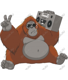  Retro Gorilla with a boom box