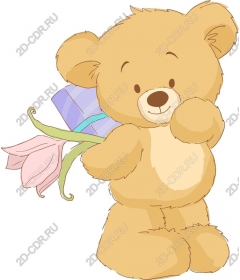  Cute Teddy bear with flower and gift