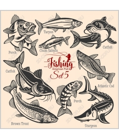  American Fishing Fish Set 5 - Freshwater Fish