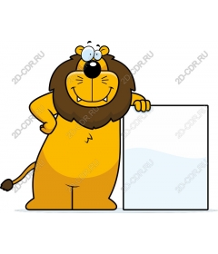  Cartoon lion with custom empty space