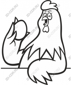  Bizarre cartoon chicken with egg