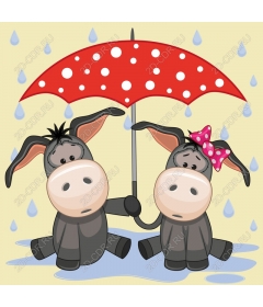  Bizarre duet donkeys under an umbrella