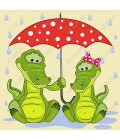  Crocodiles companion under the umbrella