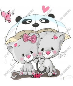 Wonderful kittens to share love under an umbrella Panda