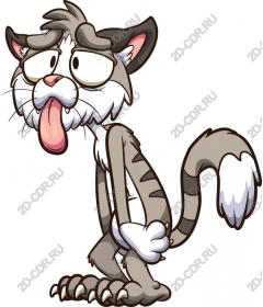 Playful cartoon cat