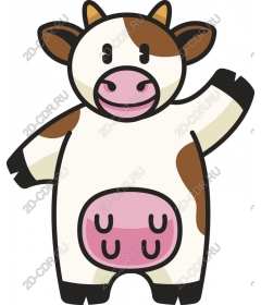 Playful cartoon cow