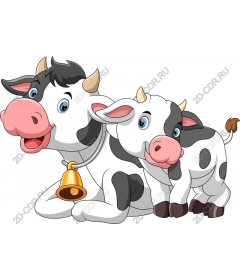  Charming Duo of cartoon cows