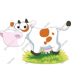 Playful cartoon cow