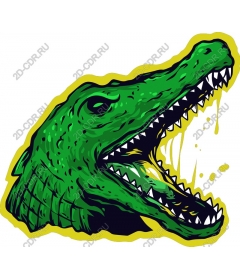 Head of a ferocious alligator