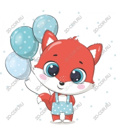  Adorable Fox with balloons