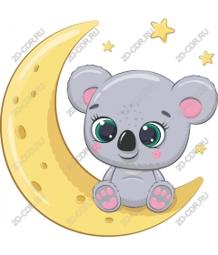  Cute Koala on the moon
