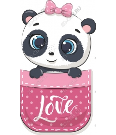  Cute Panda pink peeking out of pockets