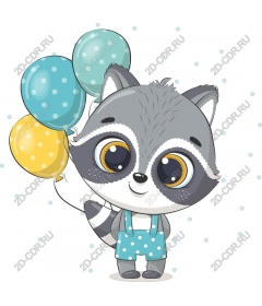  Adorable raccoon with balloons