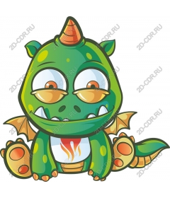  Cute green dragon cartoon