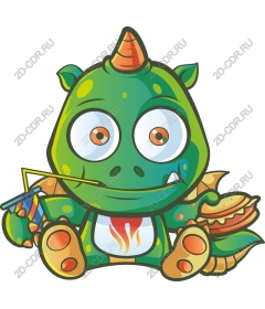  Cute green dragon