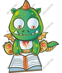  Игривый дракон на книге