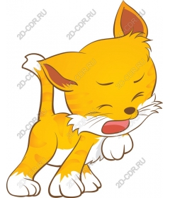 Cheerful cartoon orange kitty