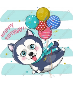  Birthday puppy husky