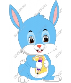  Cute character Blue Bunny