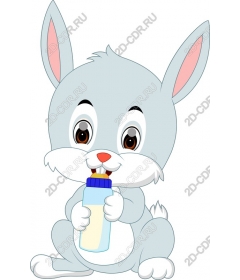  Cute Bunny with a bottle
