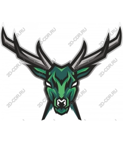 Stylized deer head
