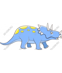  Bright blue Triceratops