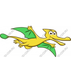 Funny cartoon pterosaur