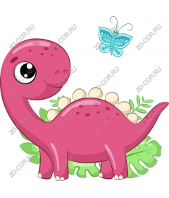  Cute pink dinosaur
