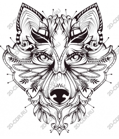 Intricate wolf head