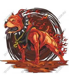  Flaming pit bull