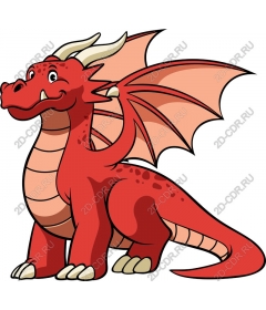  Charming red cartoon dragon