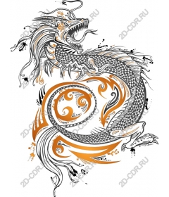  A ferocious dragon - Exquisite black and gold