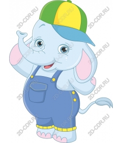  Cute blue elephant